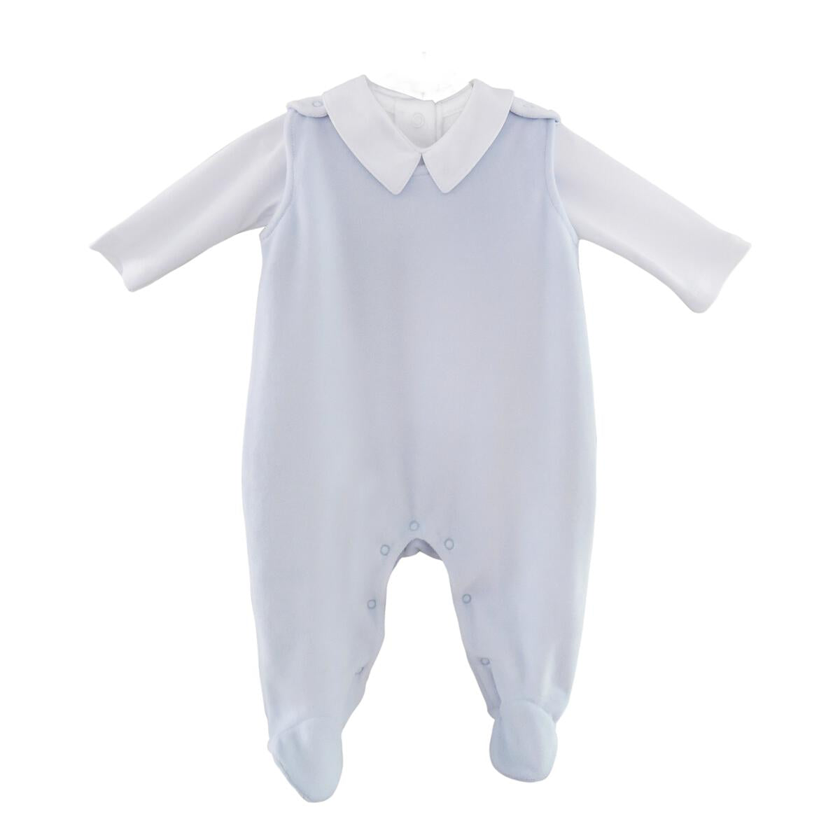 Lyda Baby Velour Collection Footie W/White Knit Shirt (Overalls) PL430V 5007
