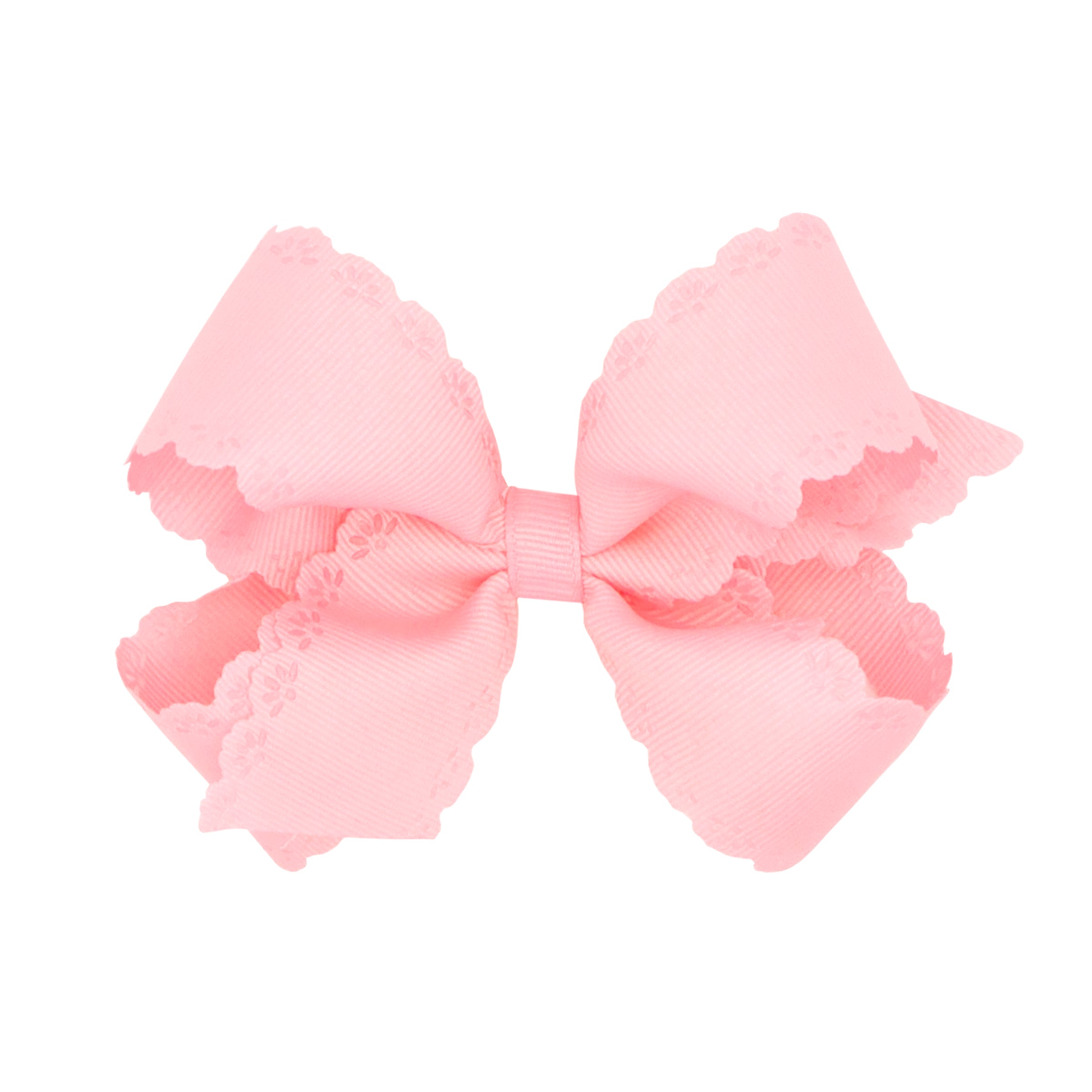 Wee Ones Grosgrain Bow w/ Eyelet Flower Embossed Edges