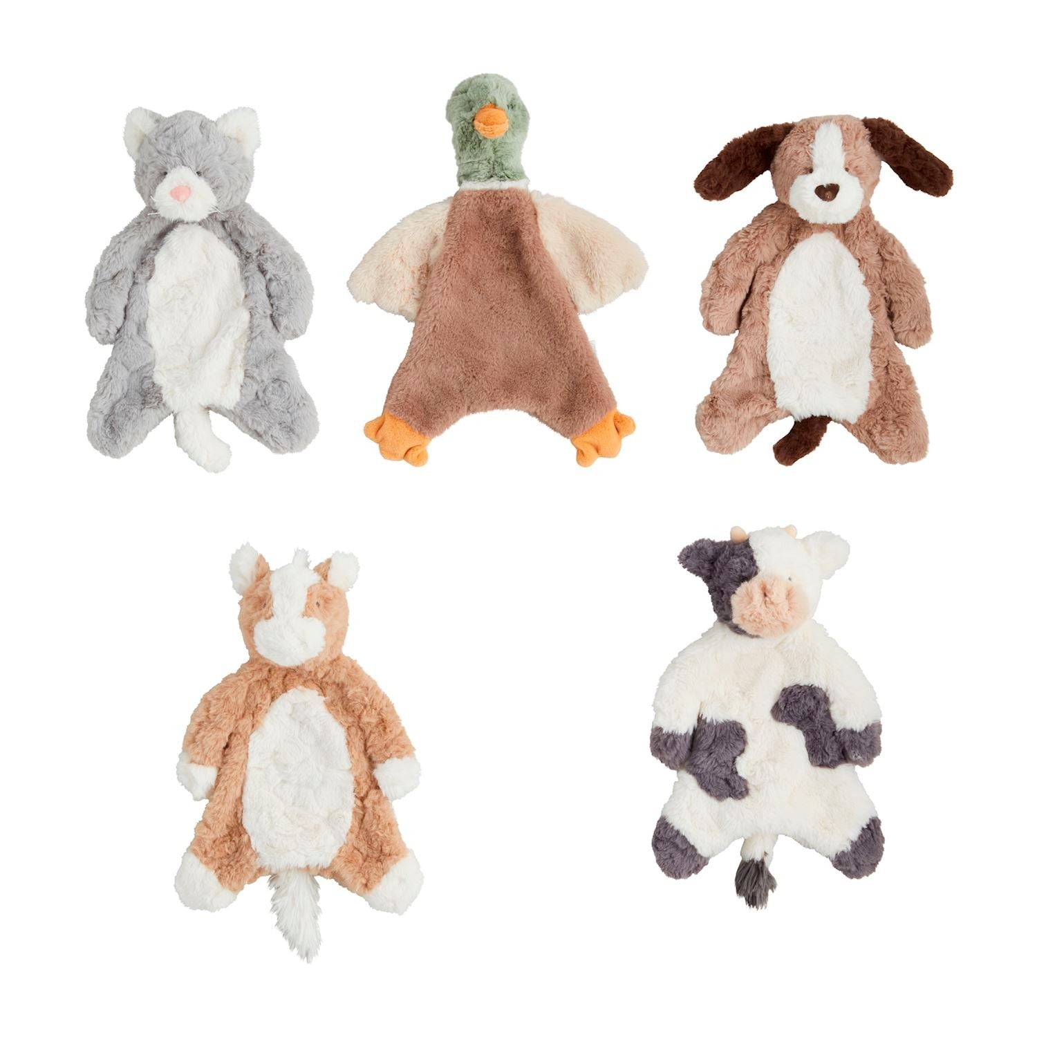 Mud Pie farm animal plush woobies