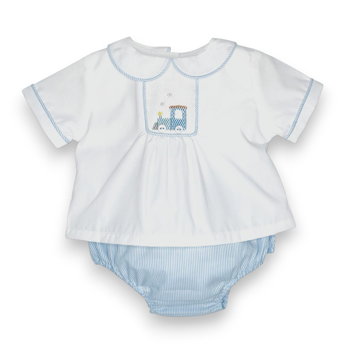Petit Ami Diaper Set W/Hand Picture Smocking Train 1527