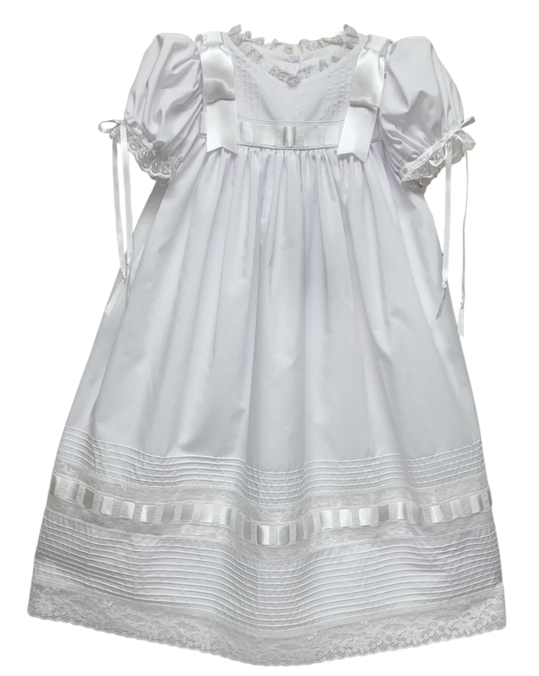 Treasured Memories White Dress W/White Ribbon & Lace S10188 5007
