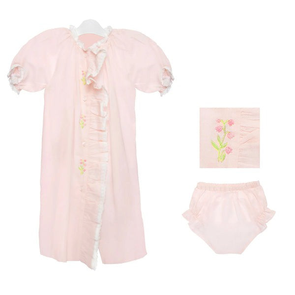 Lenora Baby Abigail Cotton Daygown0/3m Pink DGGE-08 5207