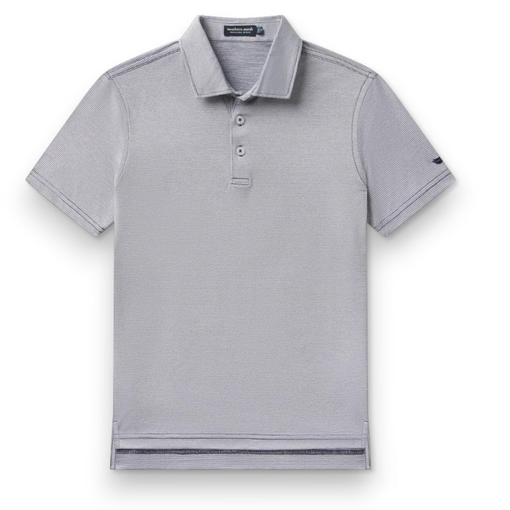 Southern Marsh Youth Marin Headlands Performance Polo White & Navy YPMCA WTNV 5307