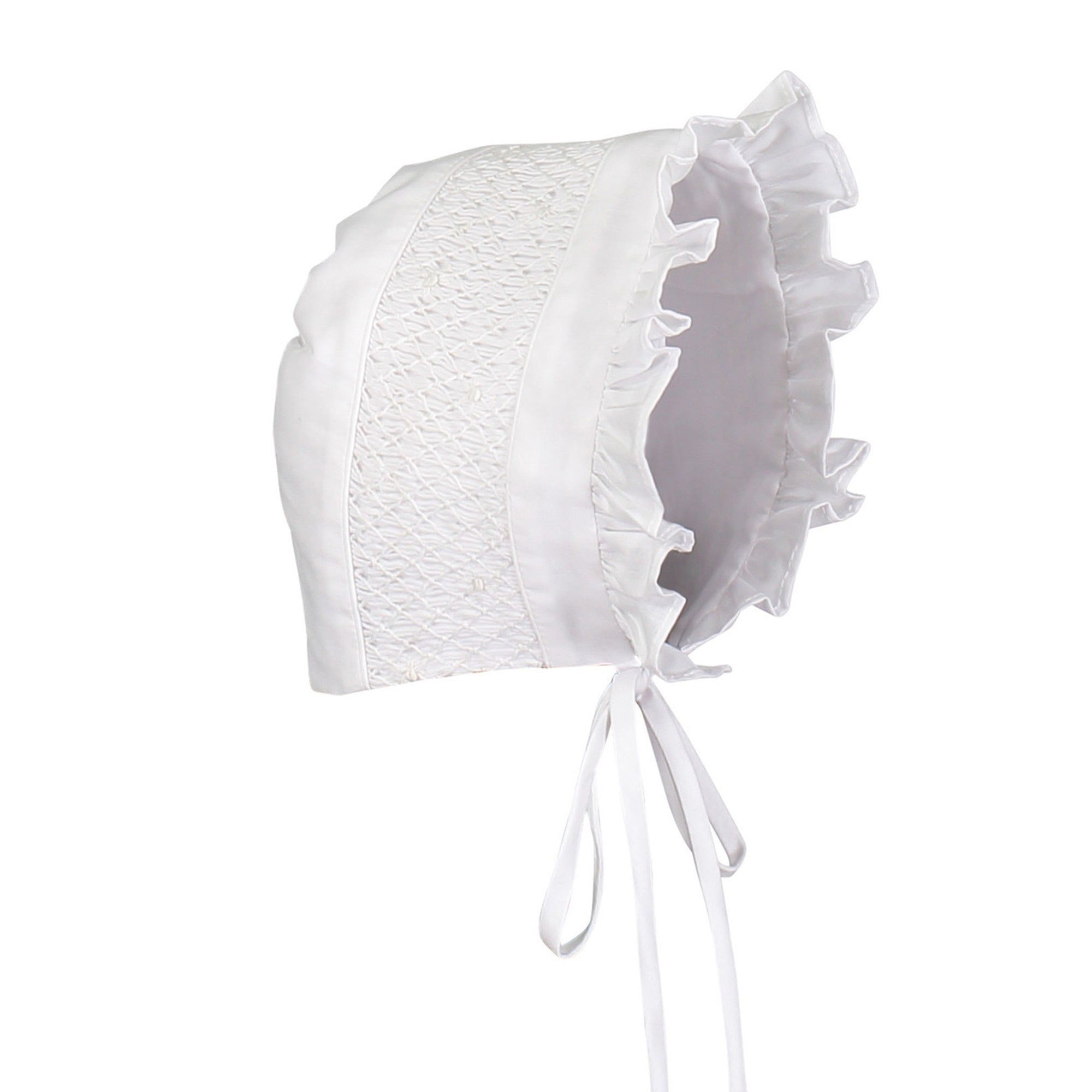 Feltman Brothers Girls Smocked White Bonnet main image 0