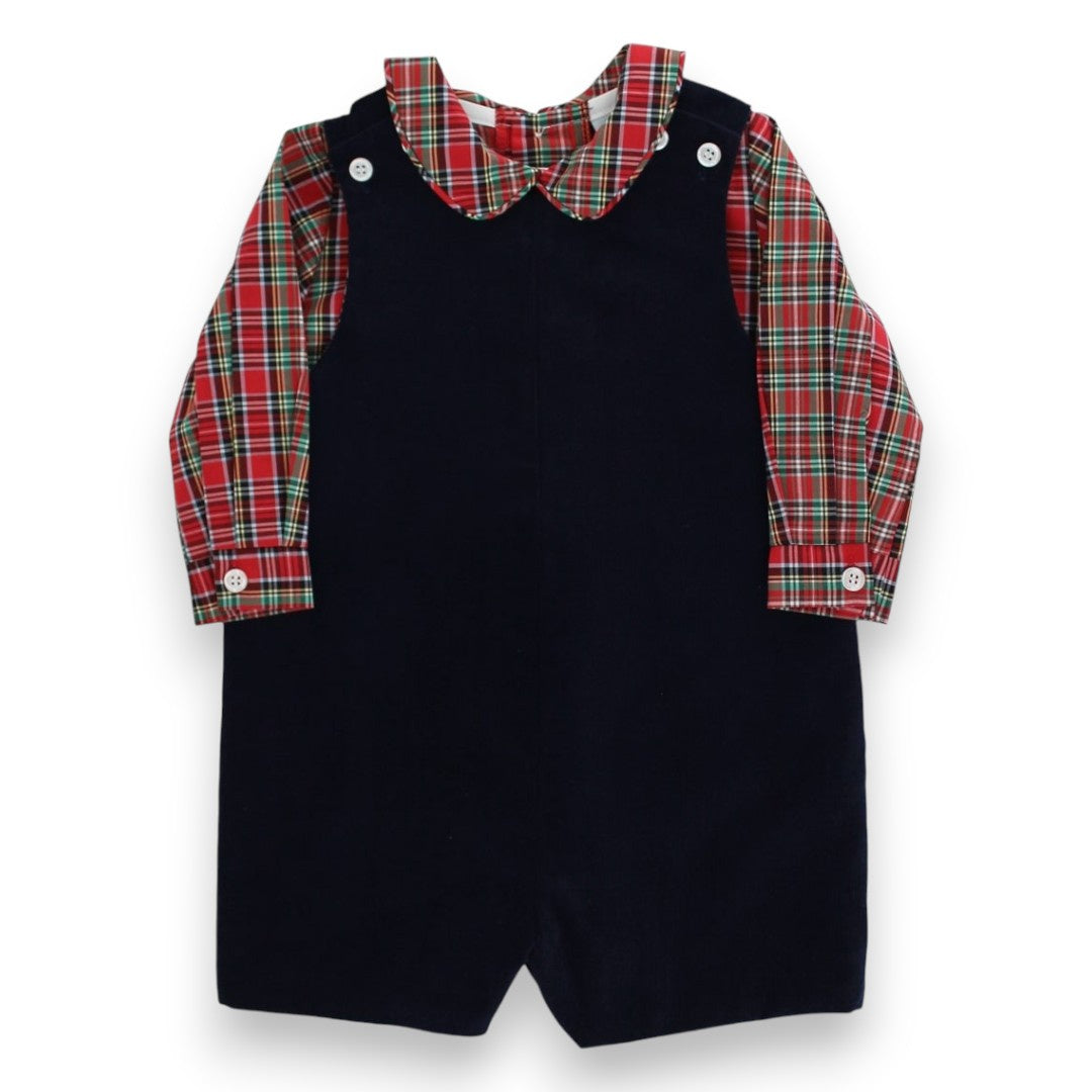 Bailey Boys Tartan W/Navy Cord Boys Piped Shirt 26606-PSB 5310