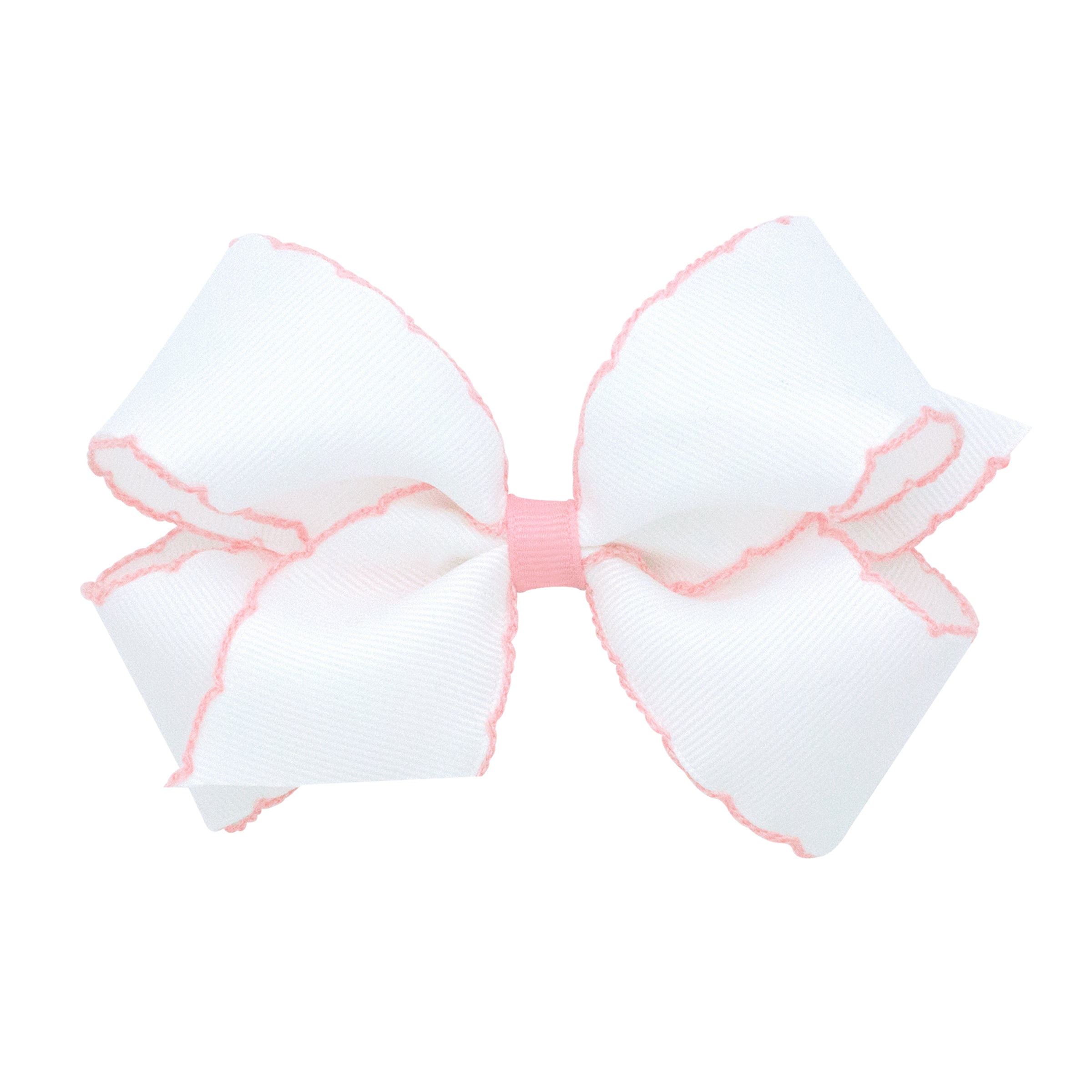 Wee Ones Moonstitch Grosgrain Hair Bow w/ Contrasting Wrap