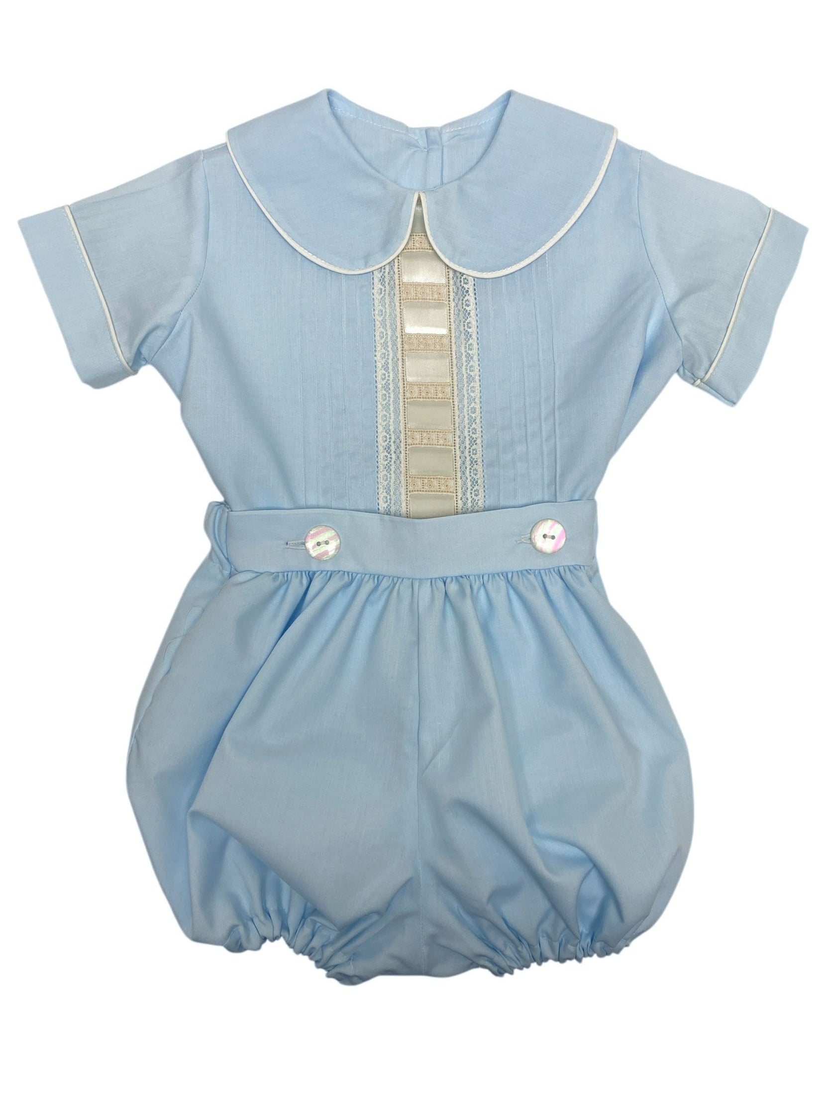 Treasured Memories Blue/Ecru Boy Short Set S1017