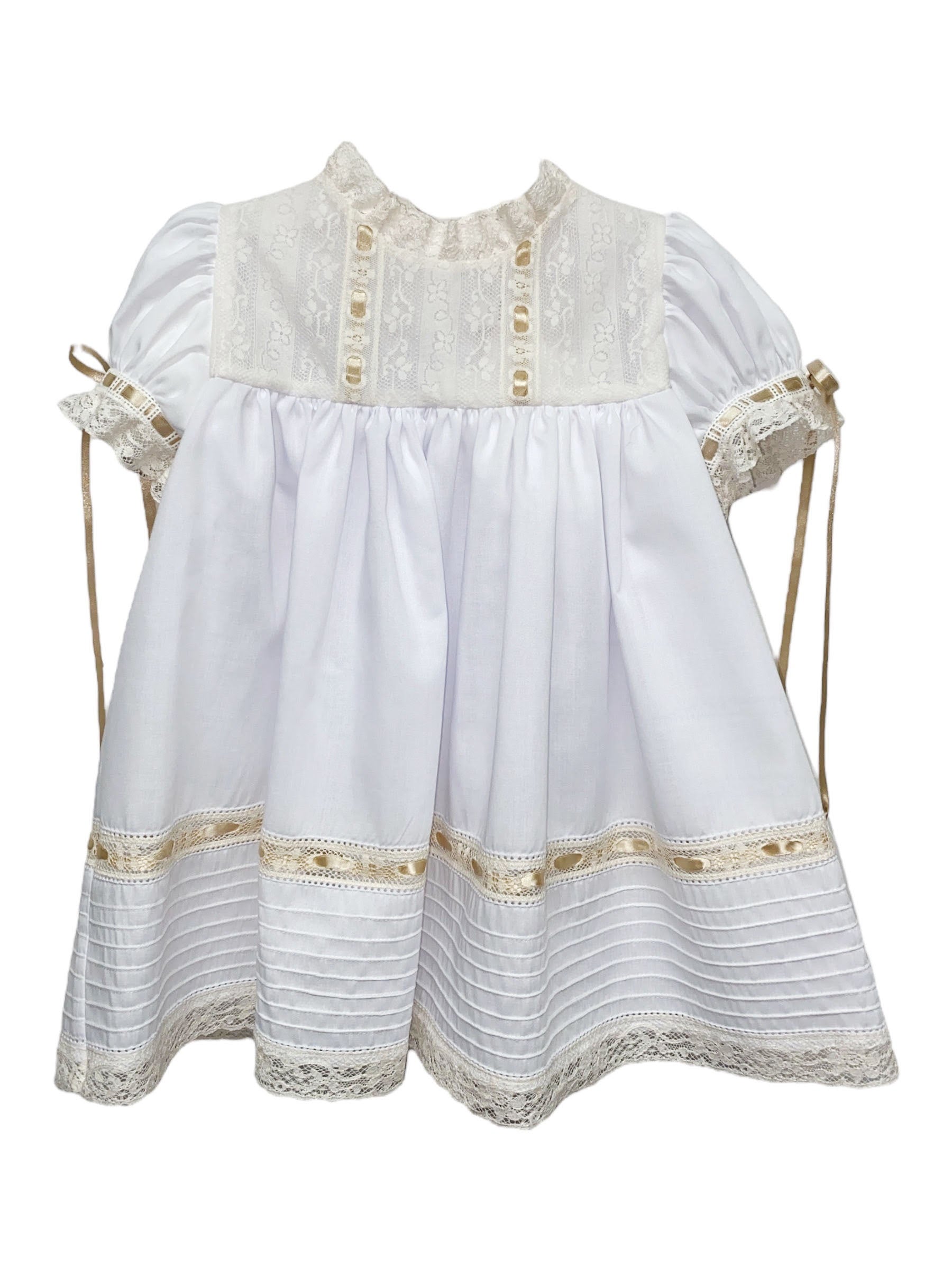 Treasured Memories White Dress W/Ecru Lace & Ribbon S2690 5210 main image 0