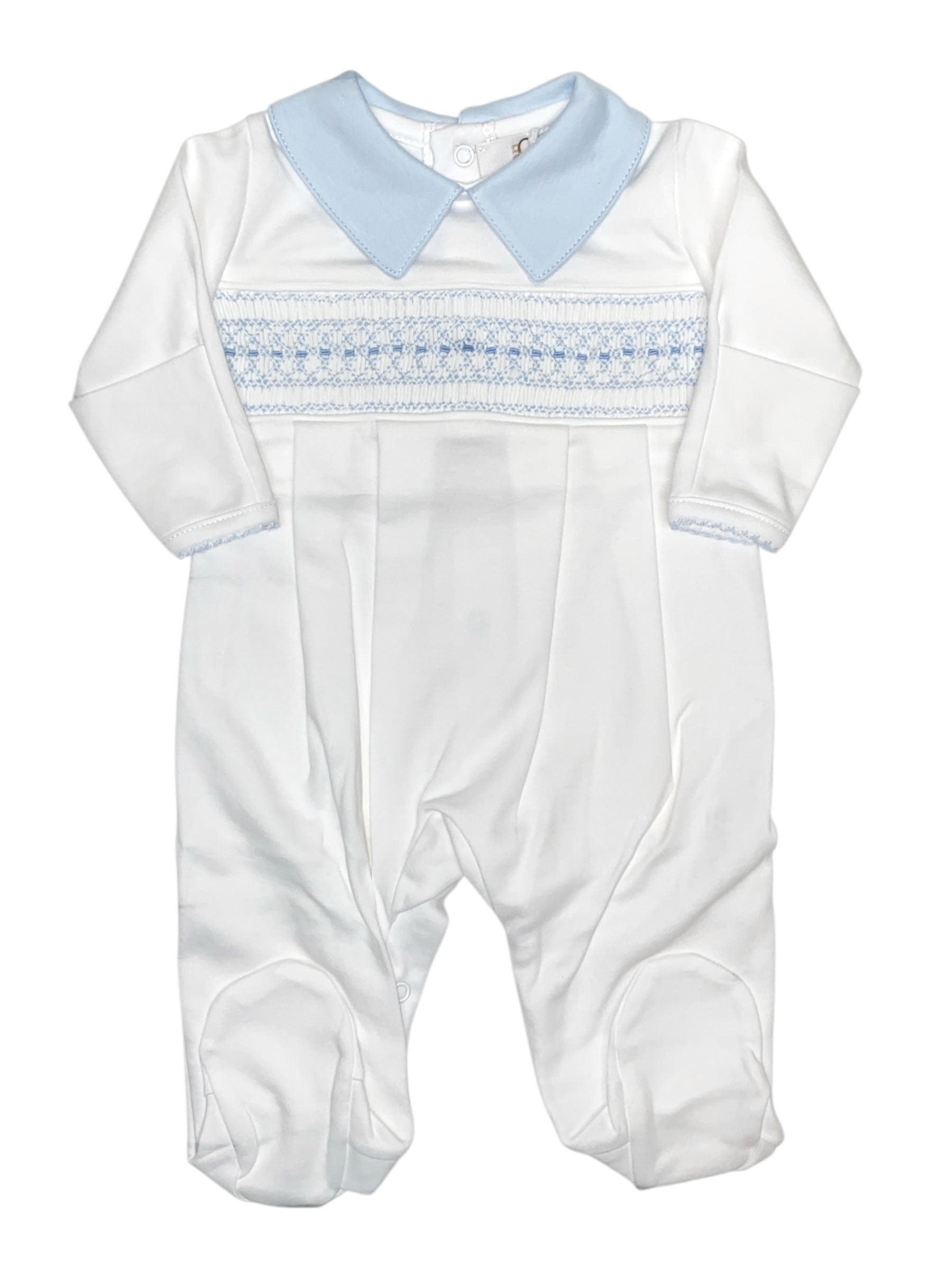 Miocotton White Footie W/Smocking NB 5203