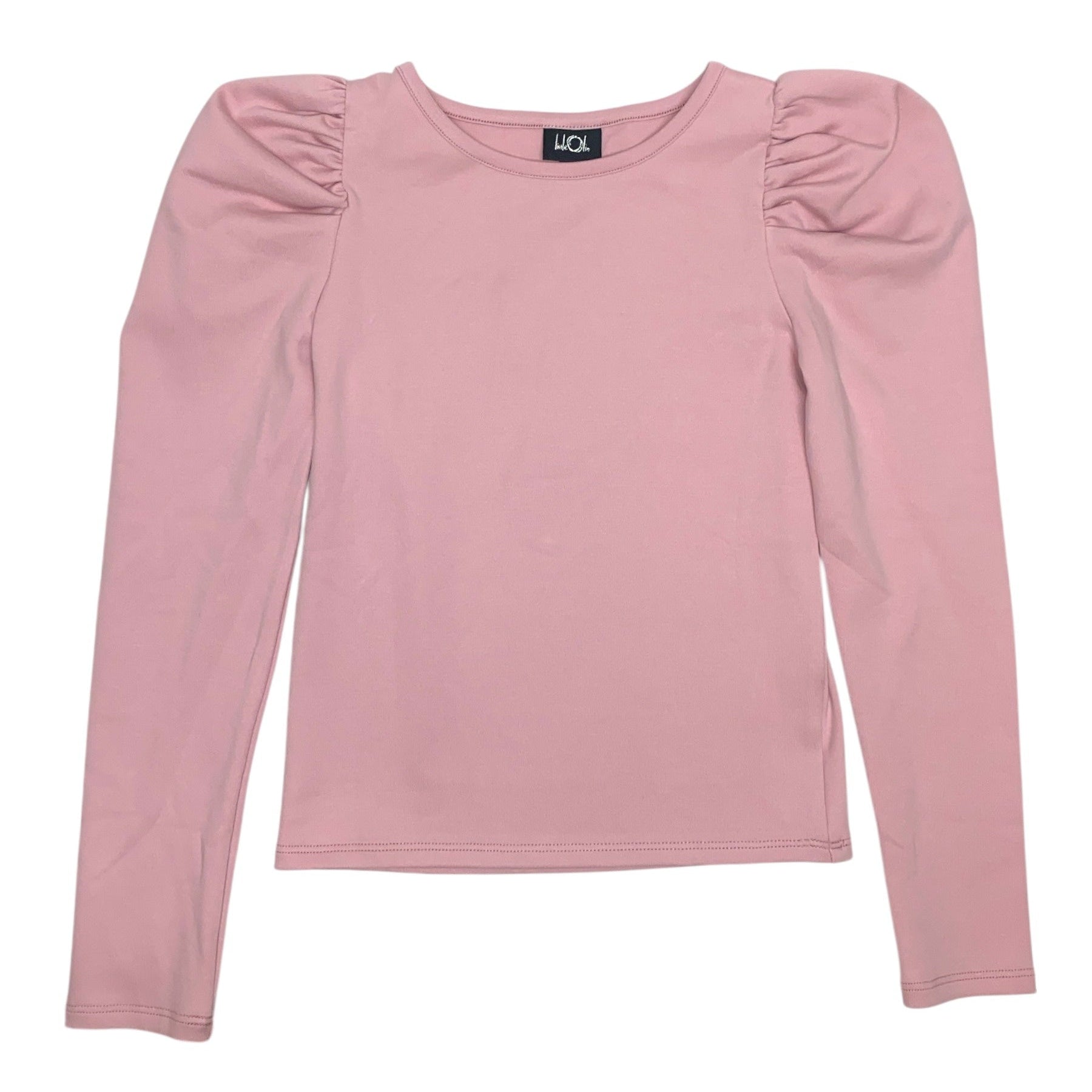 Little Olin AW Puff Sleeve Cotton Top Fall 25 2503 5208