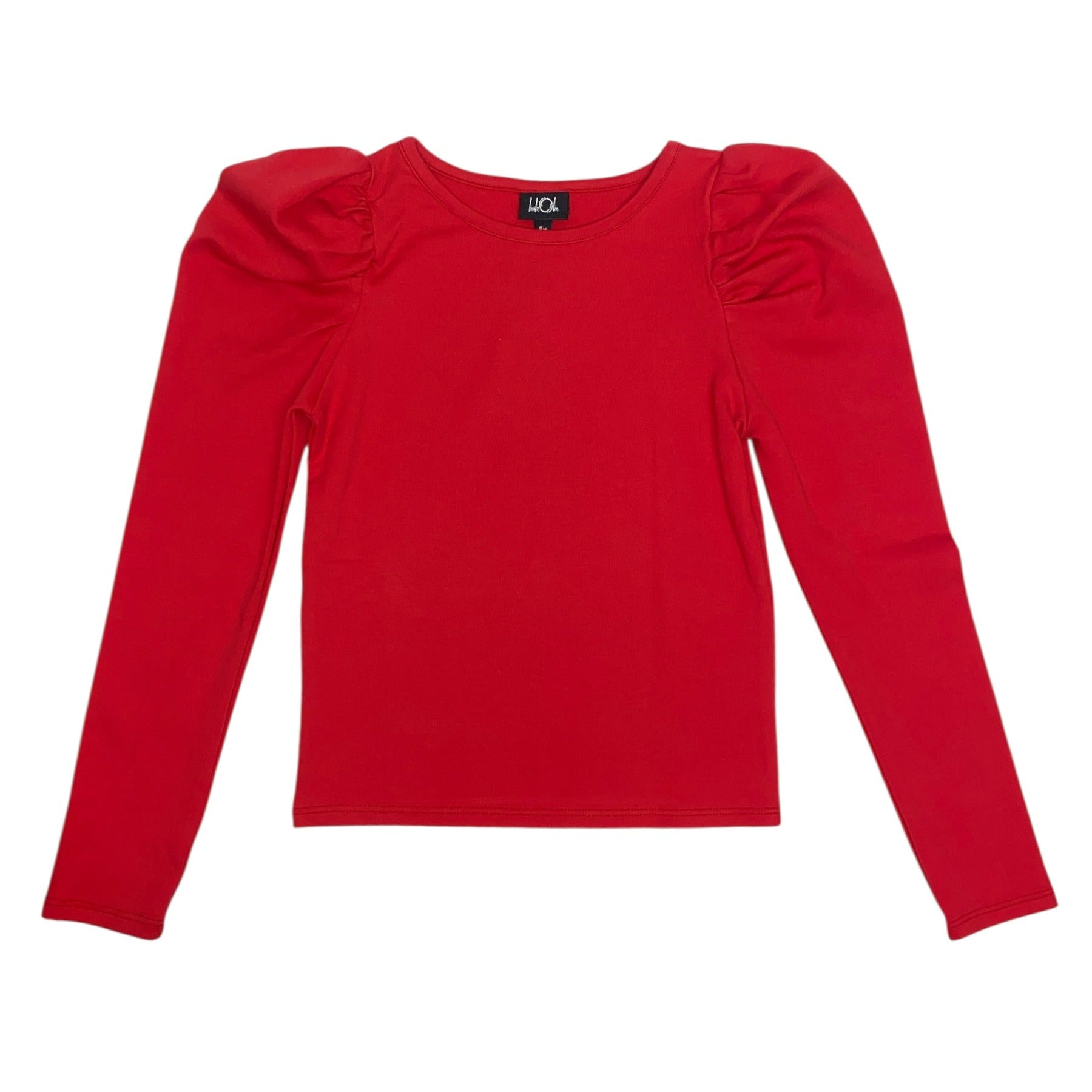 Little Olin AW Puff Sleeve Cotton Top Fall 25 2503 5208