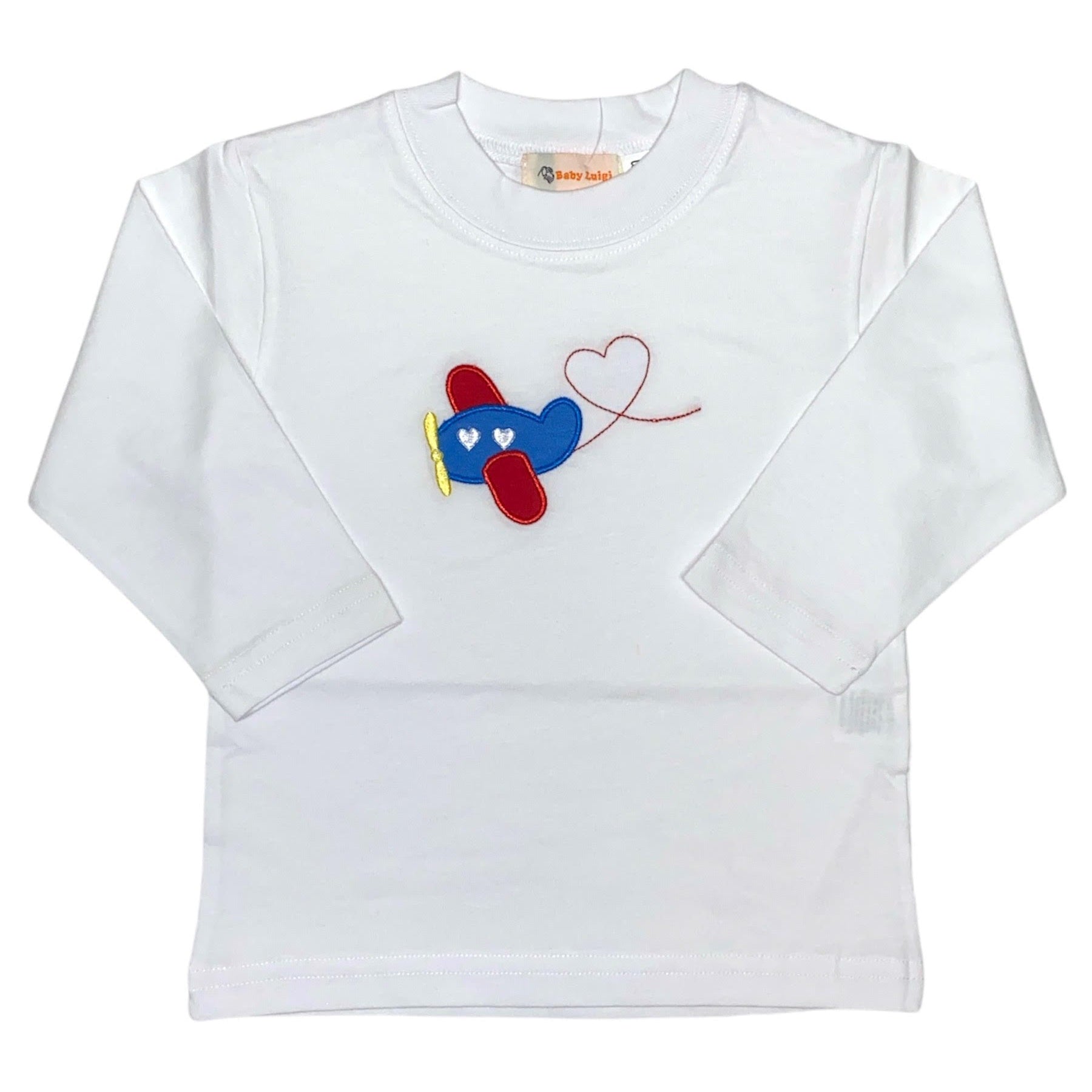 Luigi Boys L/S T-Shirt Plane W/Heart Outline Trail T002-M5011 5212