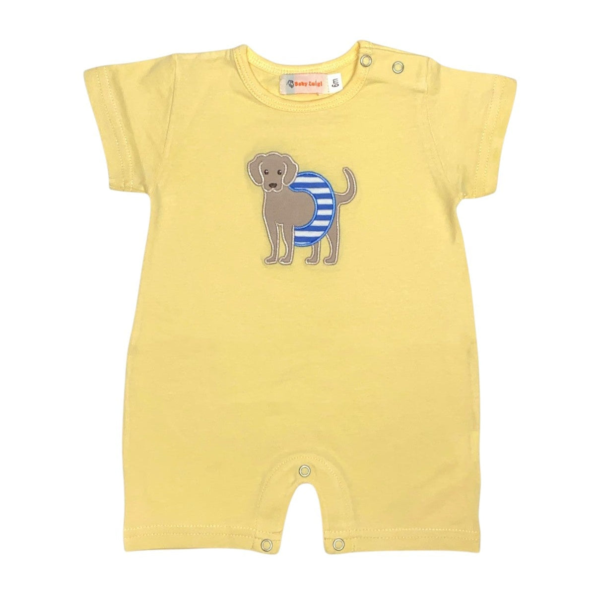 Luigi Yellow Romper W/Dog In Swim Ring Applique OE025-M5034 5301