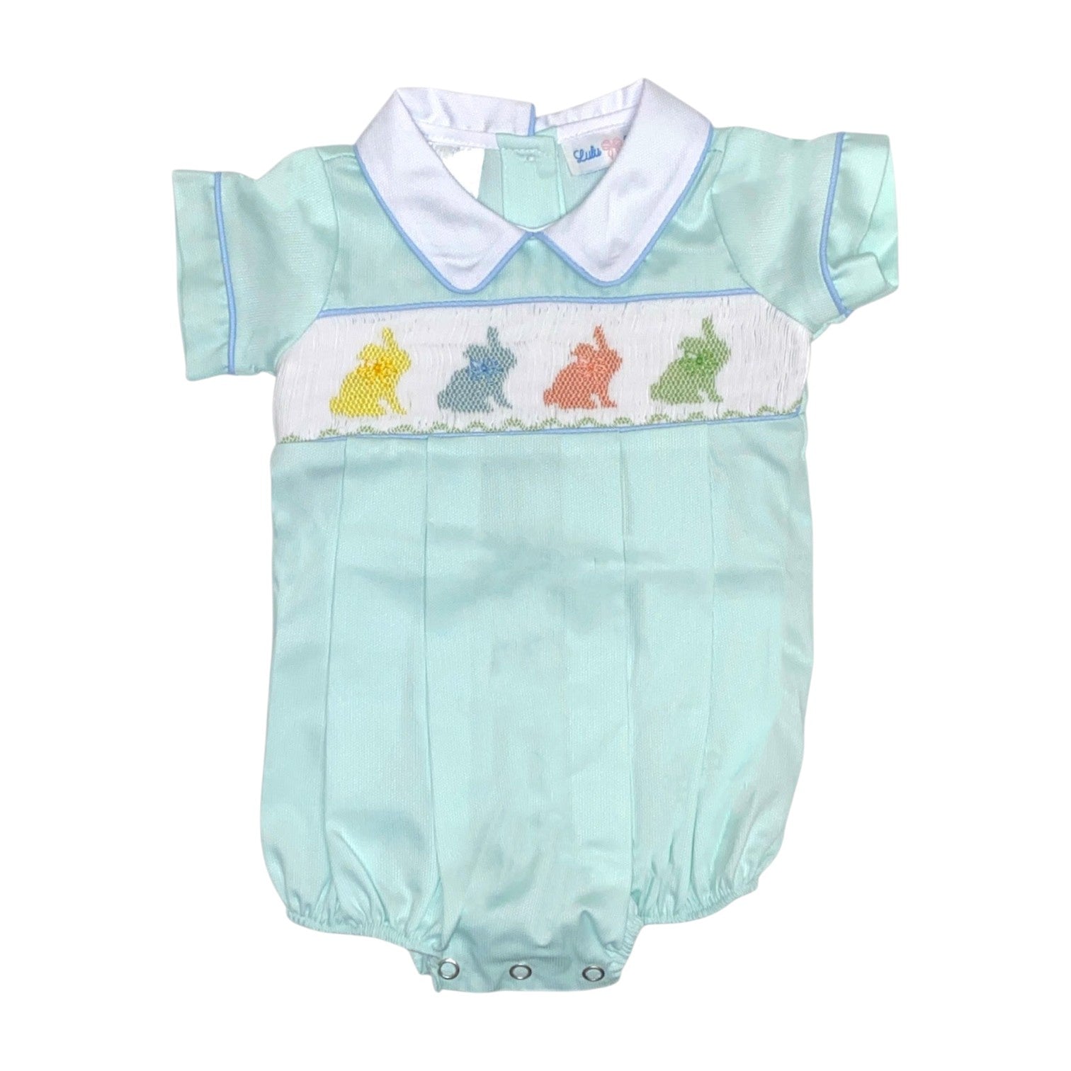 Lulu Bebe Smocked Pastel Bunny Bubble Mint Blake-6-PBUN 5301