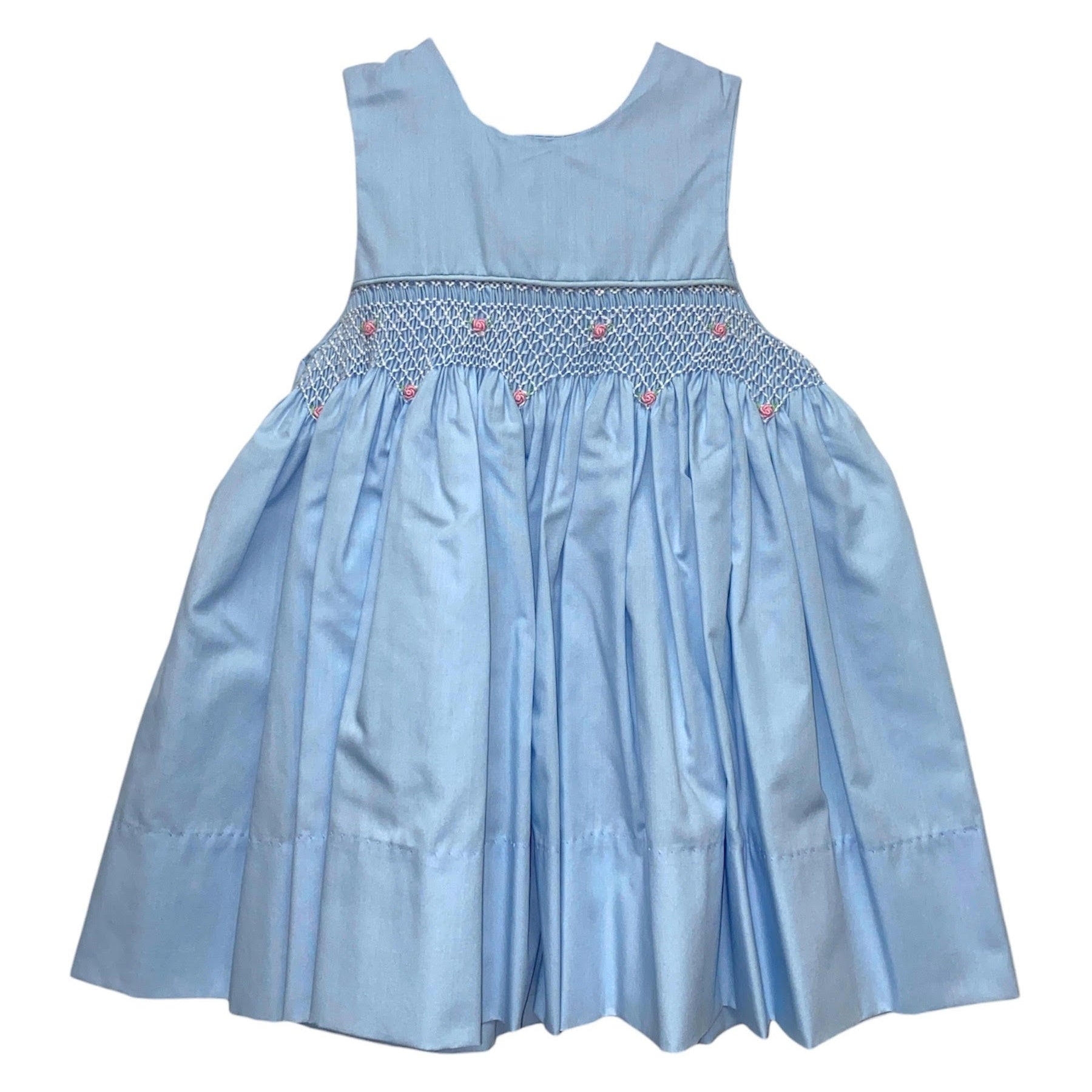 Sundress with English Smocking - Blue Sundress with English Smocking - Blue