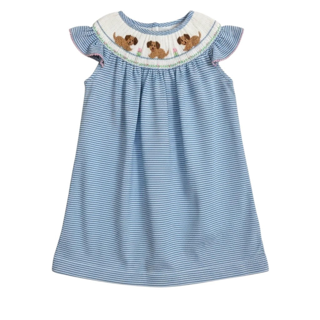 Petit Bebe Garden puppies Girl Periblue Knit Stripe Angel Wing Bishop W/Insert 434R-MS26 5303