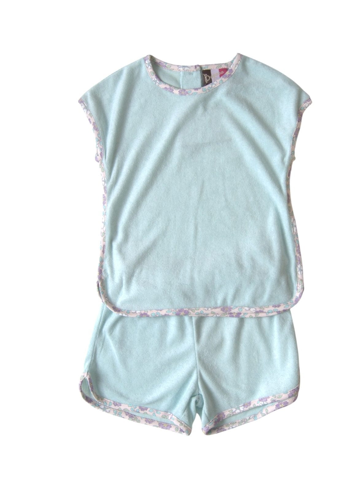 Banana Split Luna Terry Short Set Aqua 379 5301