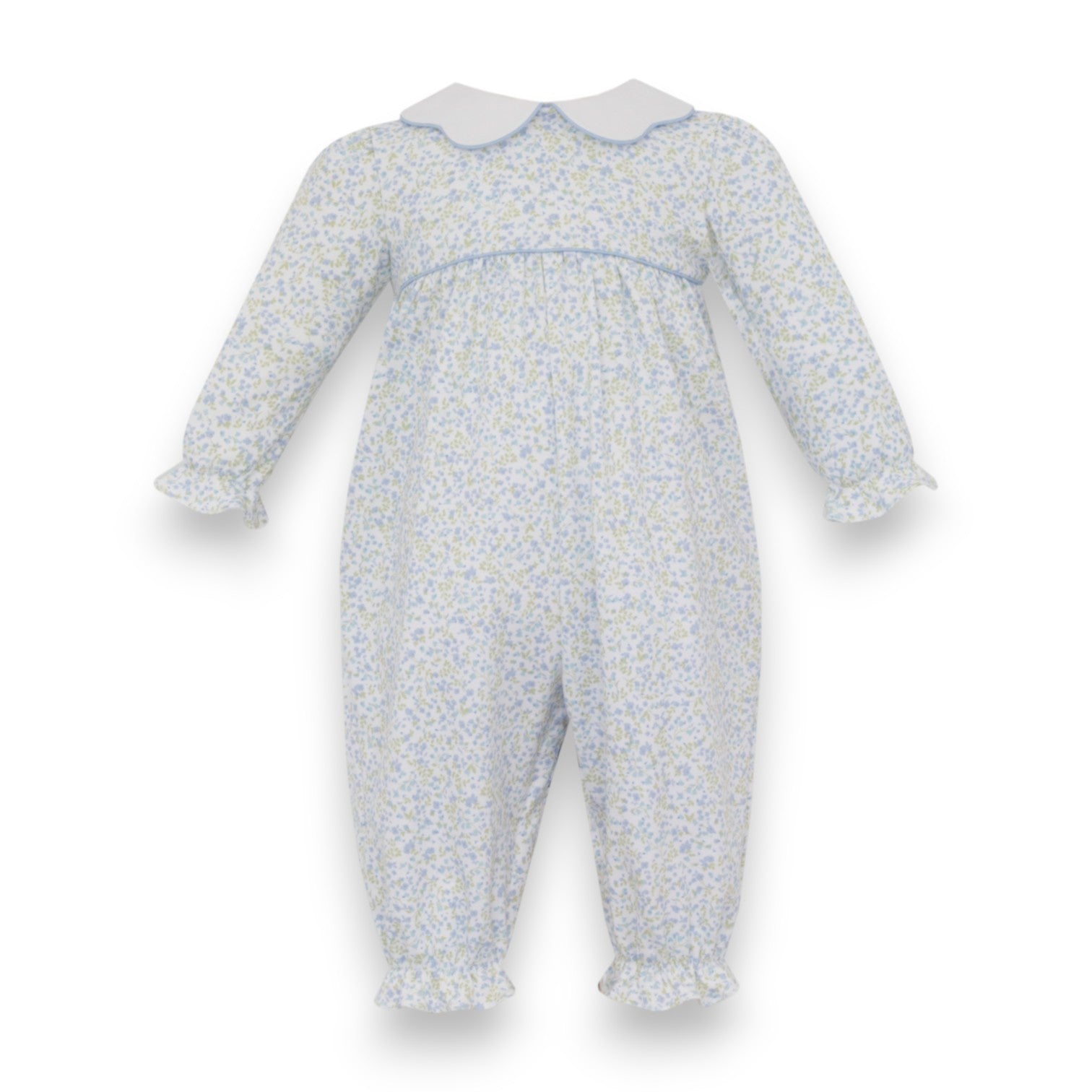 Petit Bebe Caroline Tiny Blue Floral Knit Long Romper L/S 402F2-MF26 5308