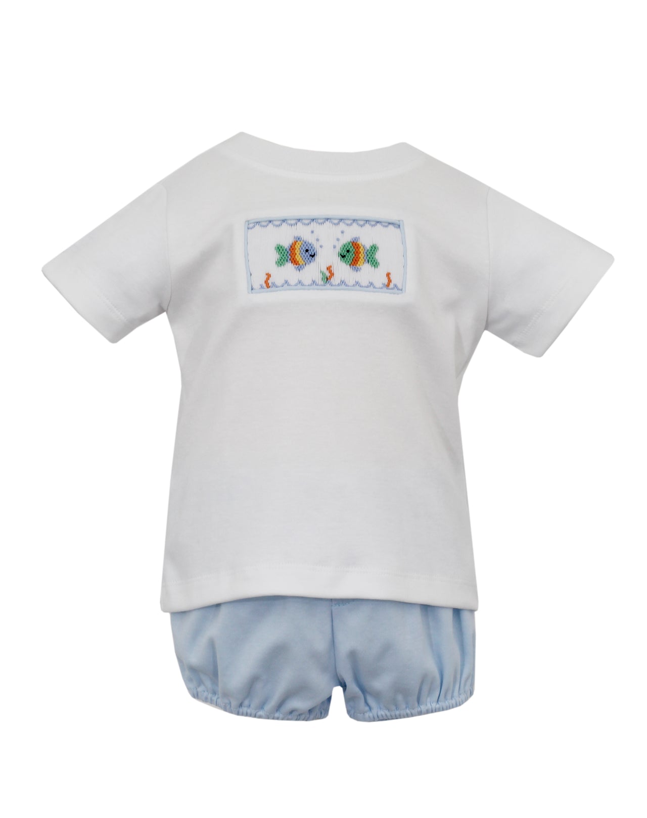 Petit Bebe Fish Lt Blue Knit Boy's T-Shirt Set 5103