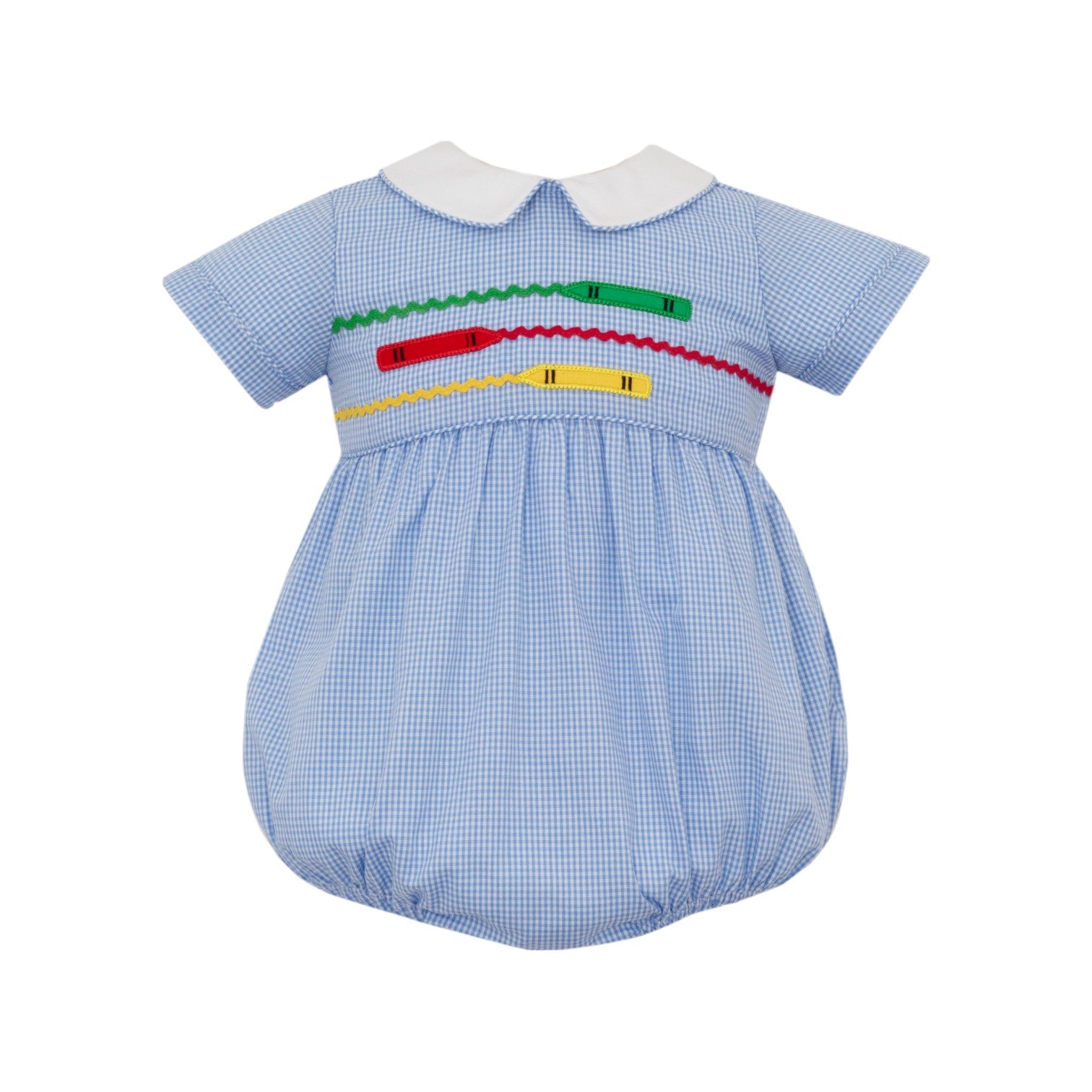 Claire & Charlie Crayon's Boy's Periblue Gingham Boys Bubble 5001BB-CF25 5206