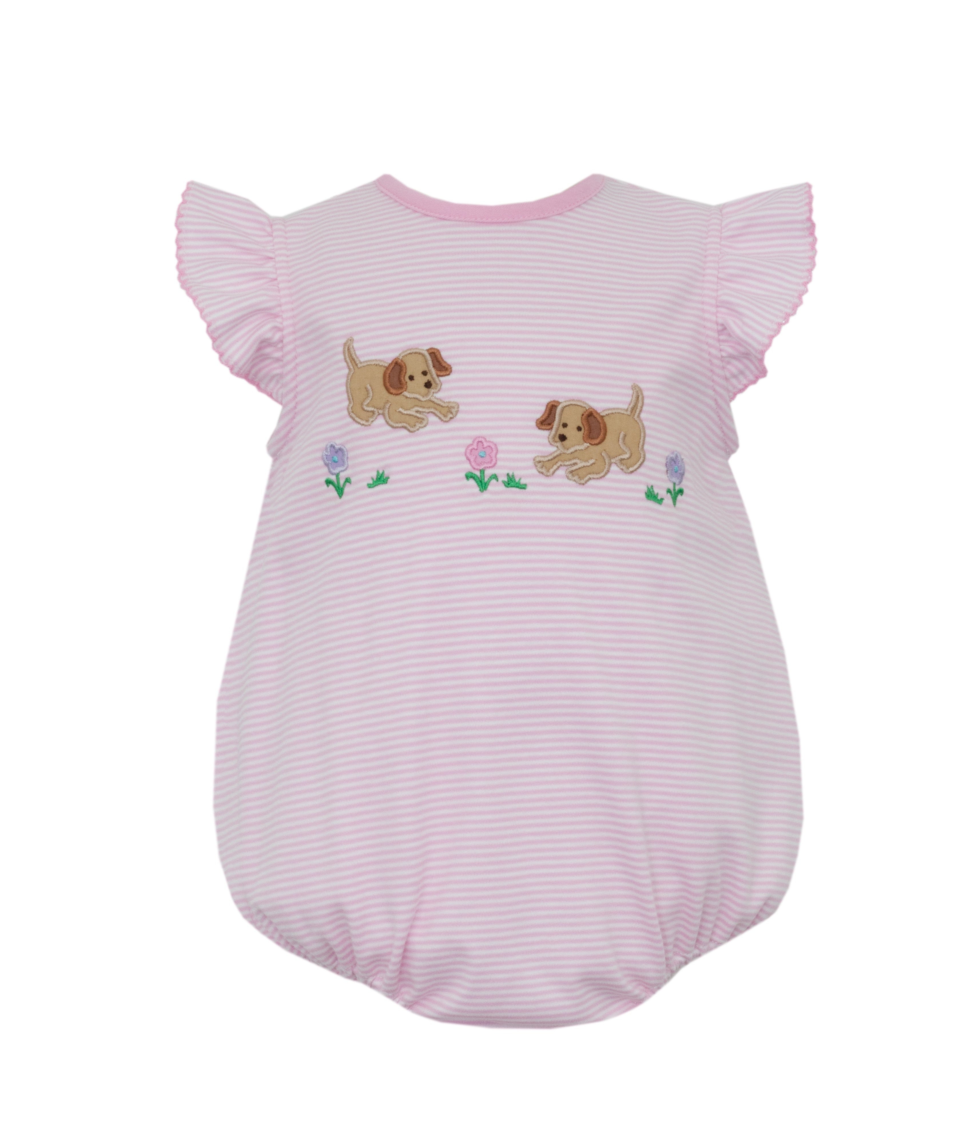 Claire & Charlie Garden Puppies Girl 's Pink Knit Stripe Girls bubble 5007F-CS26 5301
