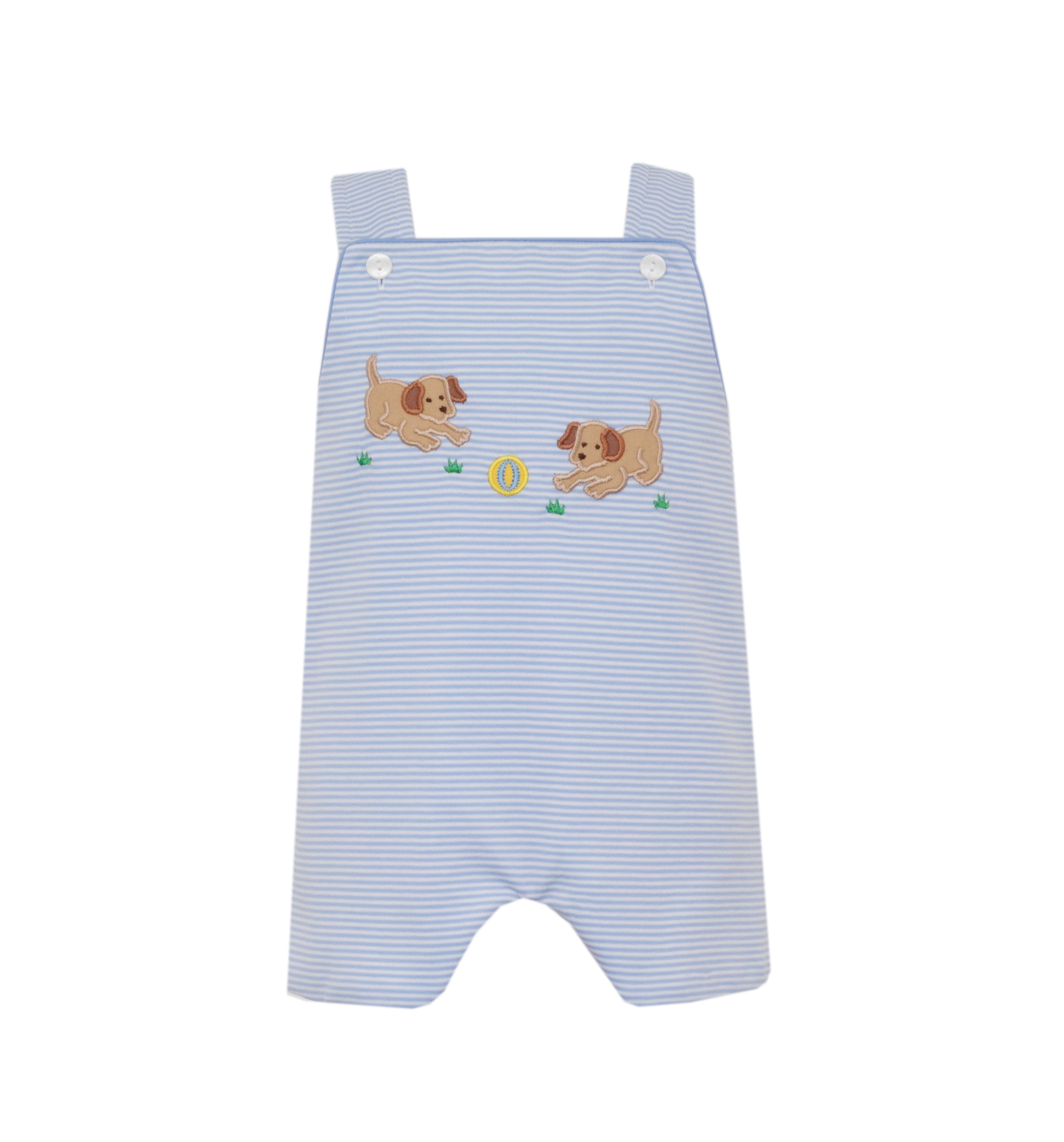 Claire & Charlie Garden Puppies Lt Blue Knit Stripe Boy's Strap Jon Jon 5007K-CS26 5302