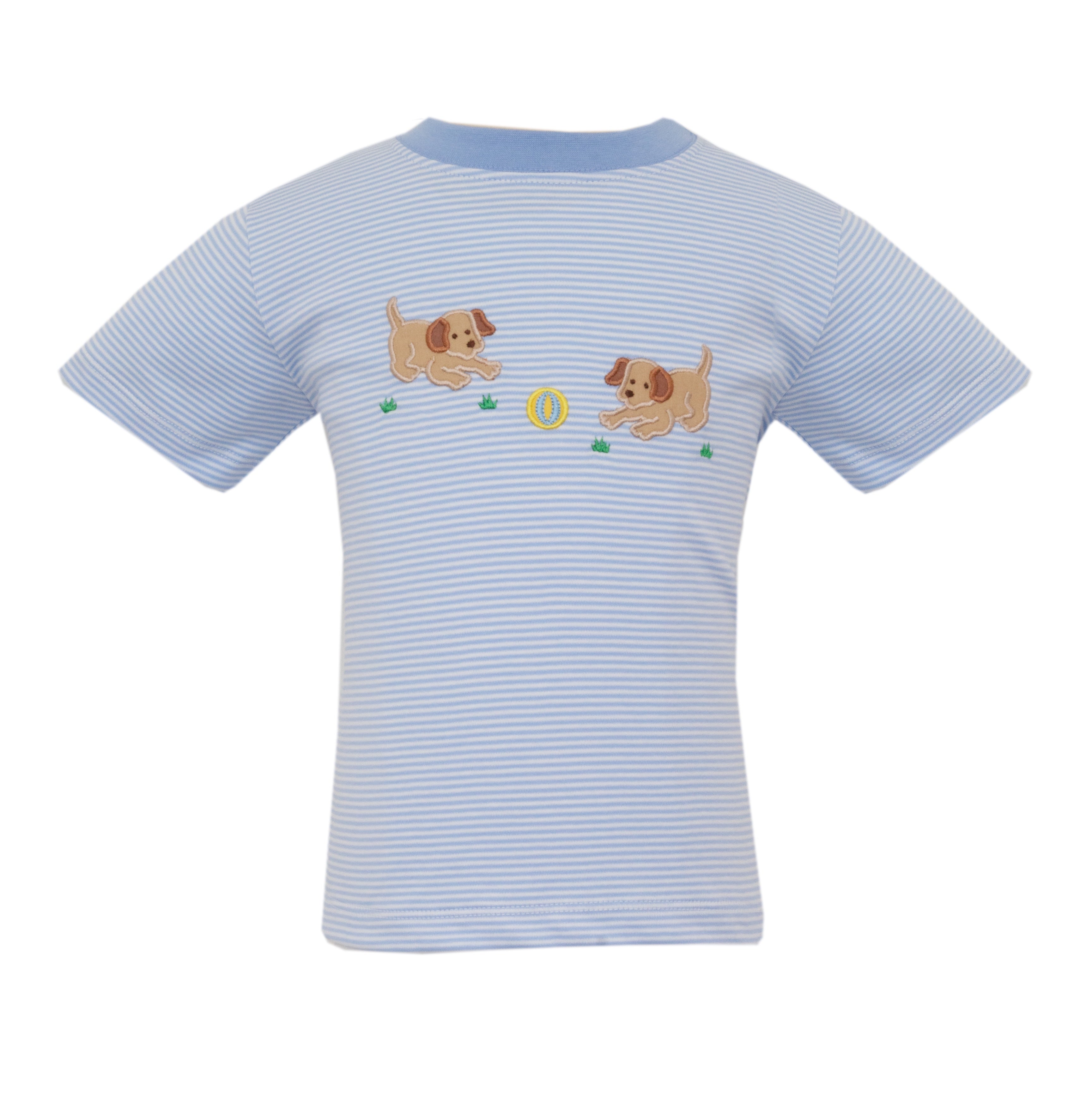 Claire & Charlie Garden Puppies Boy's Lt Blue Knit Stripe Boy's T-Shirt 5007P-CS26 5302