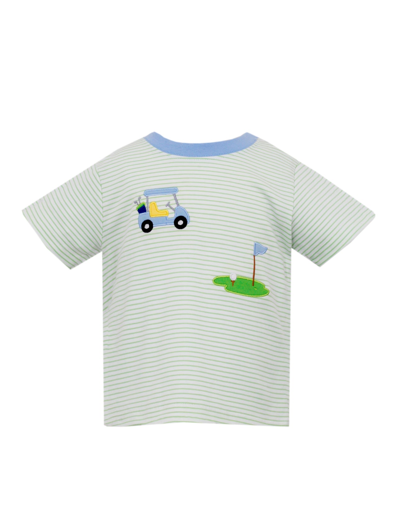 Claire & Charlie Golf Green Knit Stripe Boy's T-Shirt 5013P-CS24 5103