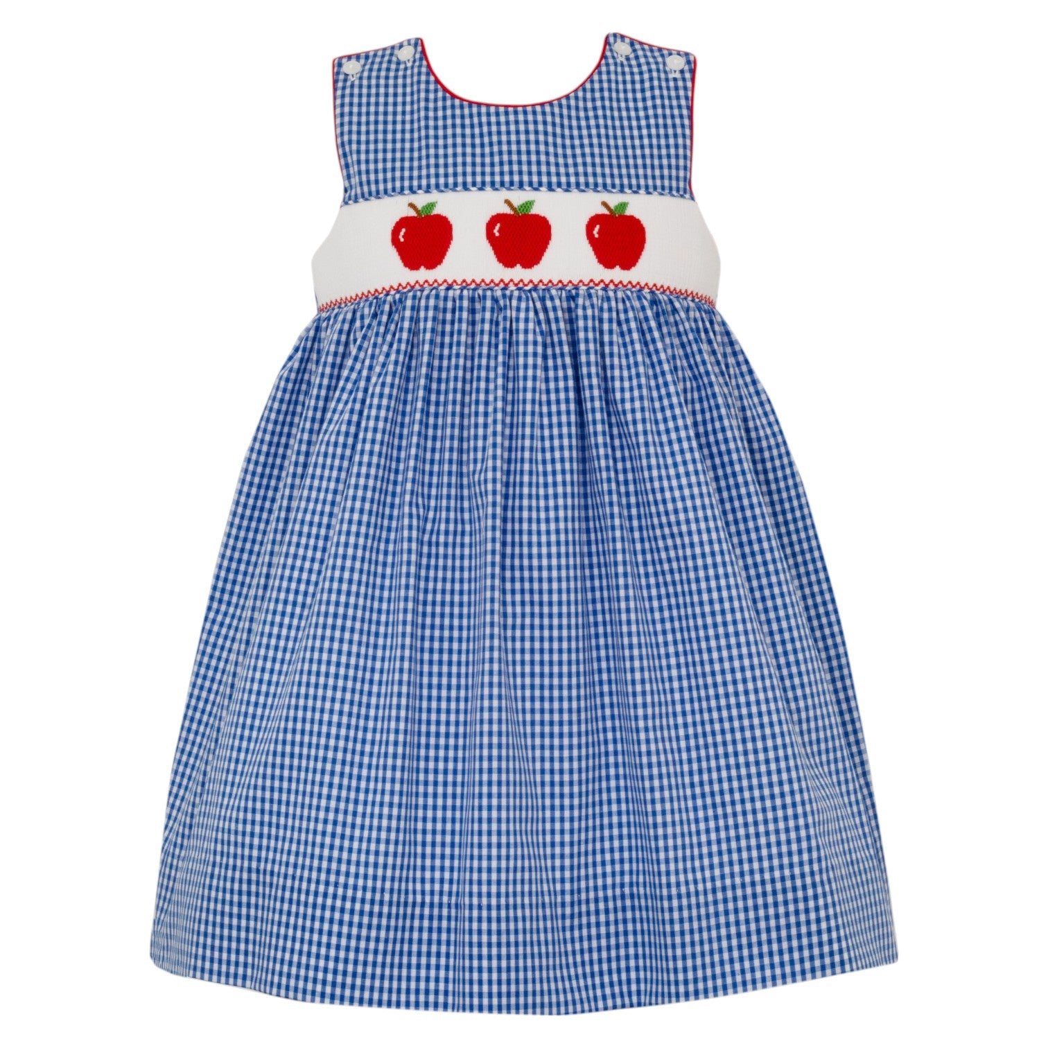 Anavini Apple Girl's Royal Blue Gingham Sleeveless Dress 501D-VF25 5206