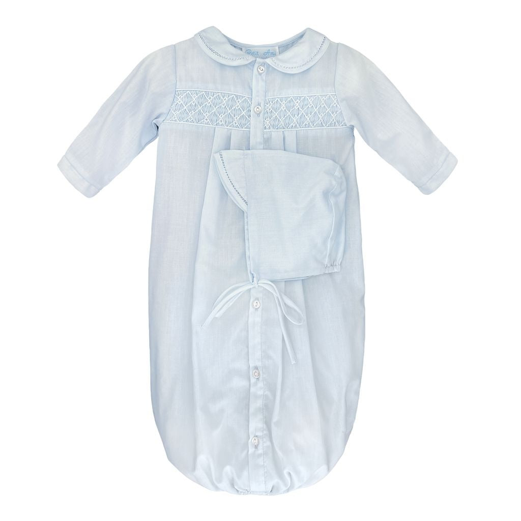 Petit Ami Bag/Hat Neutral Smocked Blue NB 5190 5212