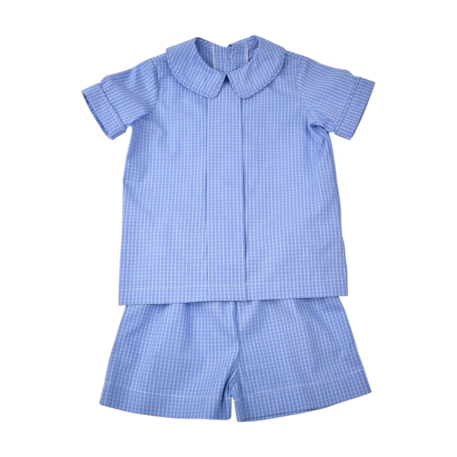 Funtasia Too Pleat Front Shirt & Shorts Blue Check 75202/75225 5207