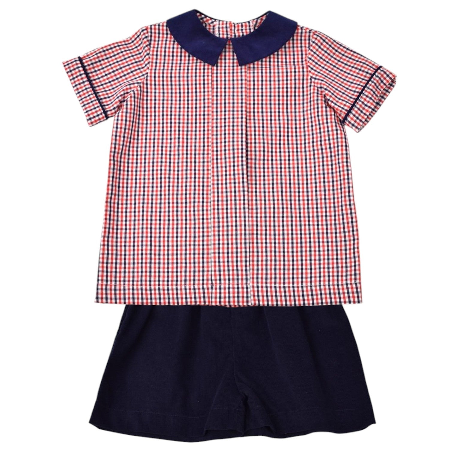 Funtasia Too Pleat Front Shirt Red and Navy W/Navy Shorts 75100/75125 5207