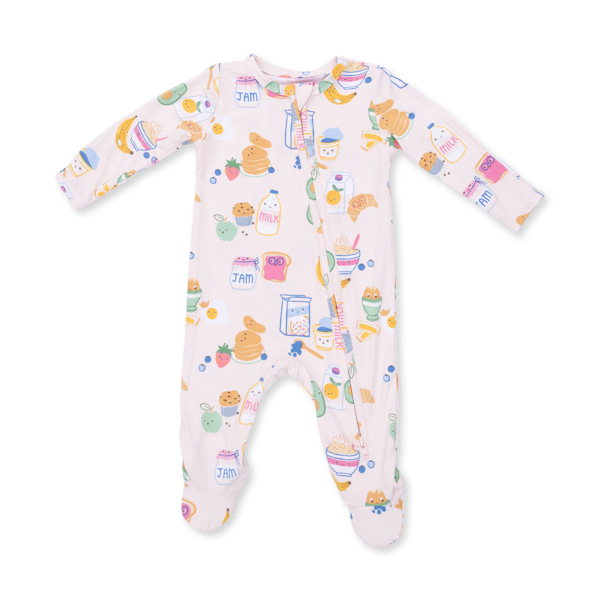 Angel Dear Breakfast Club Pink 2Way Zipper Footie 651-F26-BCP