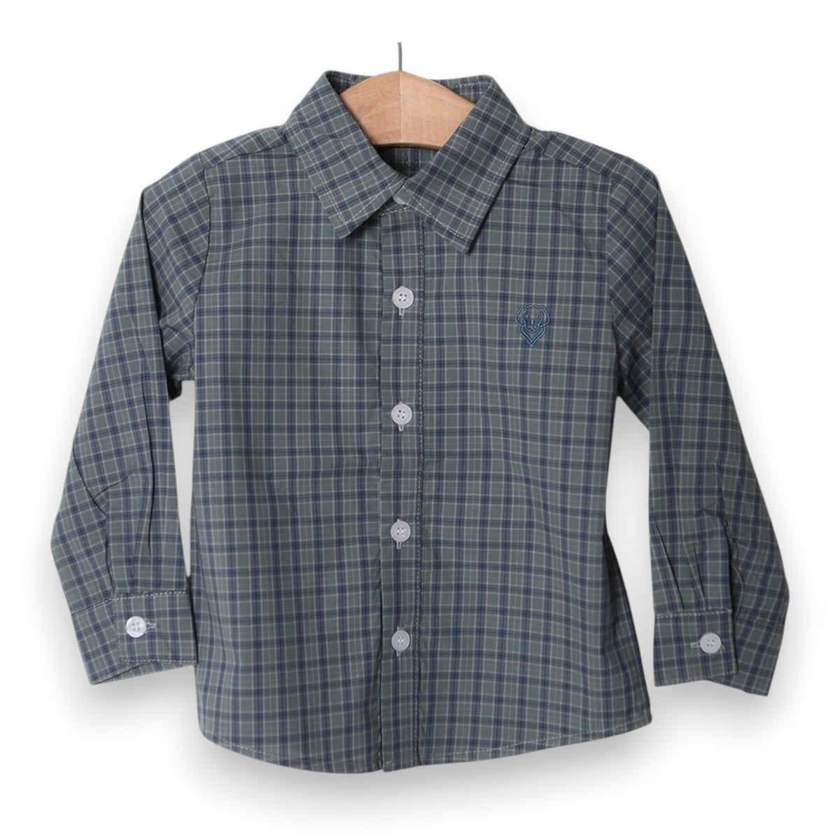 Millie Jay Boys Button Down Green Plaid 657-fw26