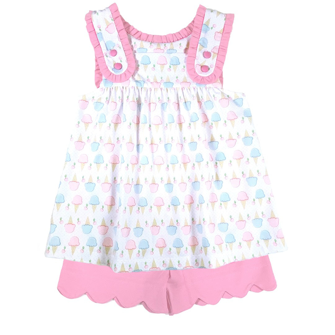 ice cream short dress Ishtex Ice Cream Girl's Short Set 6S087