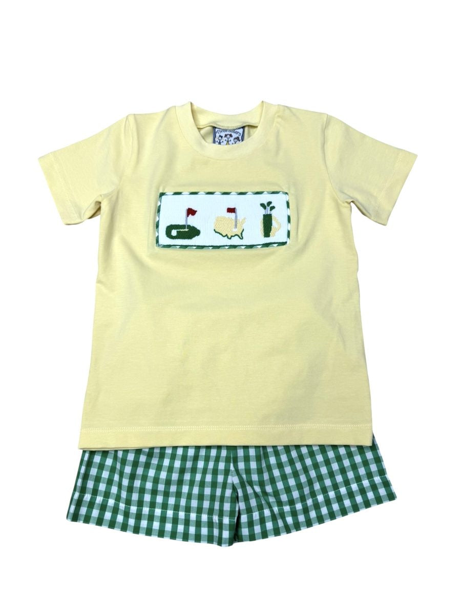 Three Sisters Golf Smocked Boys Short Set 716 5301