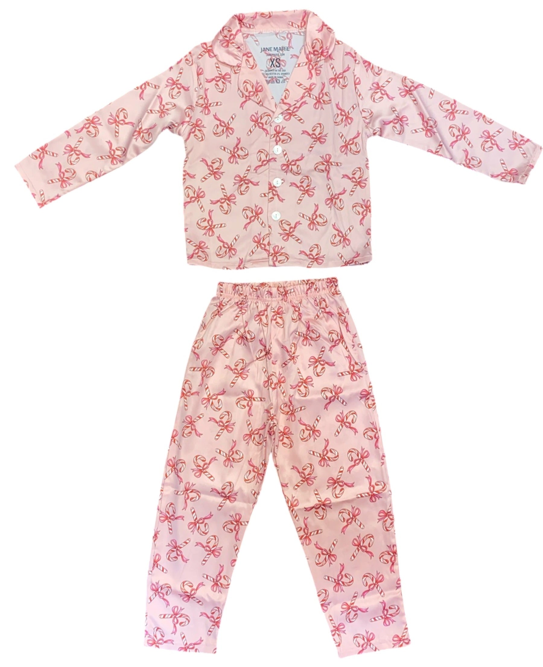 Jane Marie Silky Satin Long Sleeve PJ Set