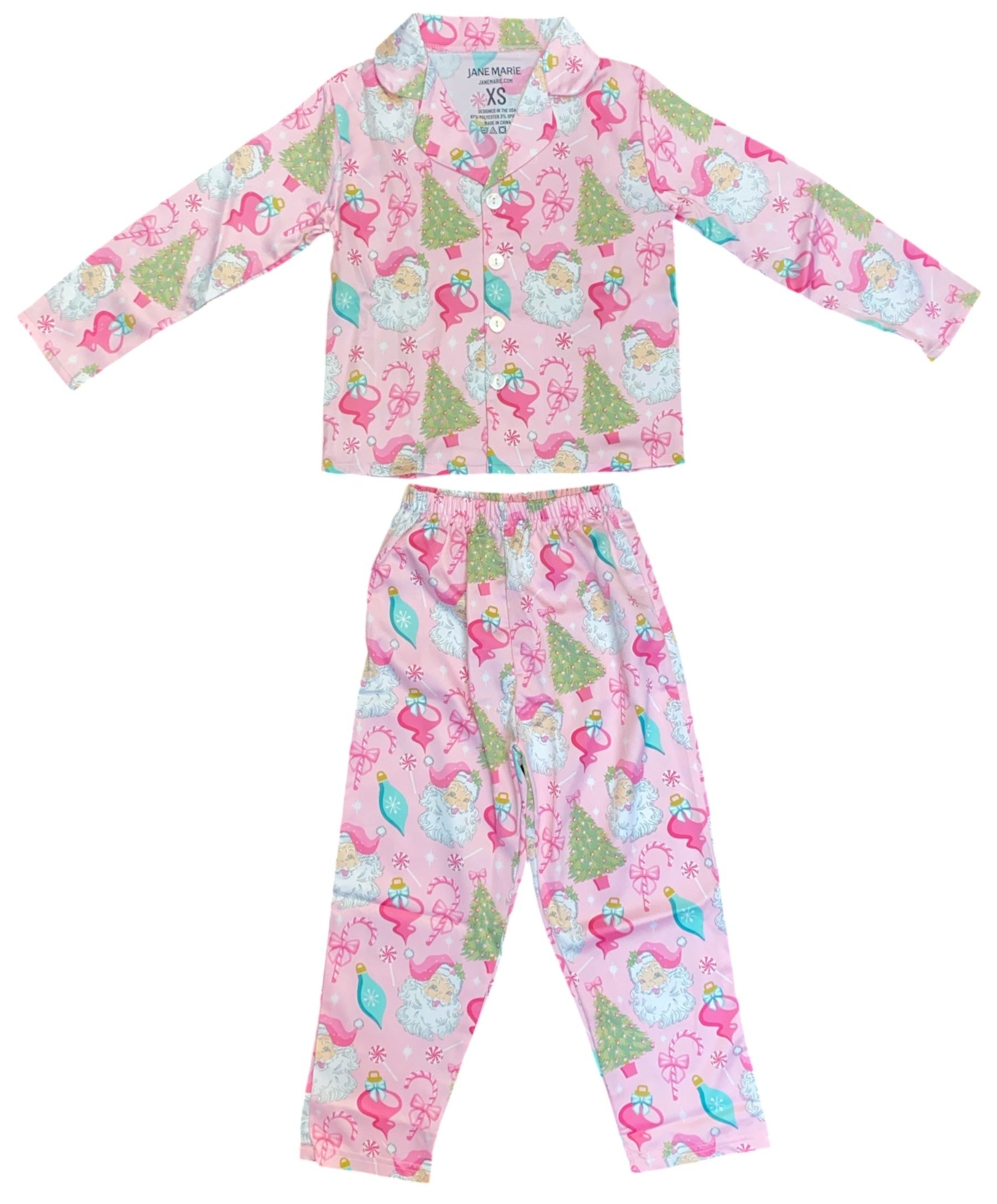 Jane Marie Silky Satin Long Sleeve PJ Set