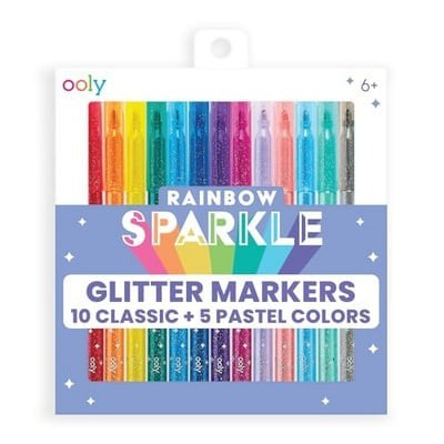 Ooly Rainbow Sparkle: Glitter Markers- Set of 15