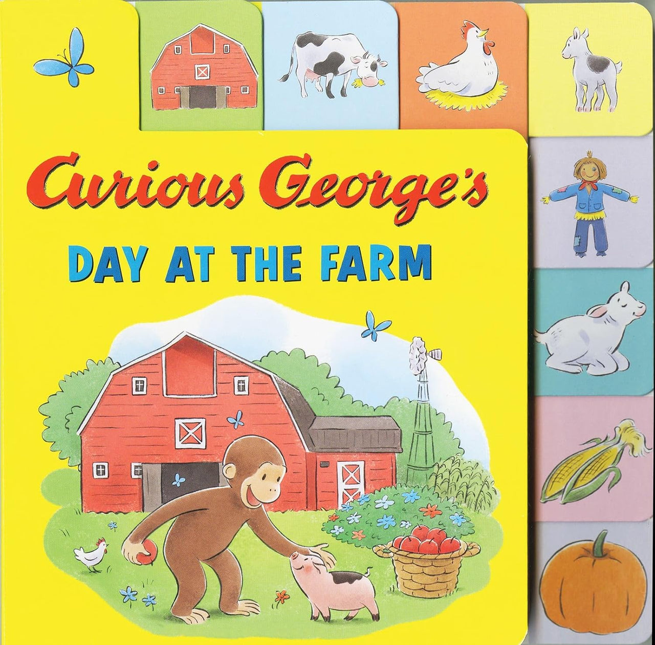 Harper Co. Curious George's Day at the Farm Tabbed Lift-the-Flaps