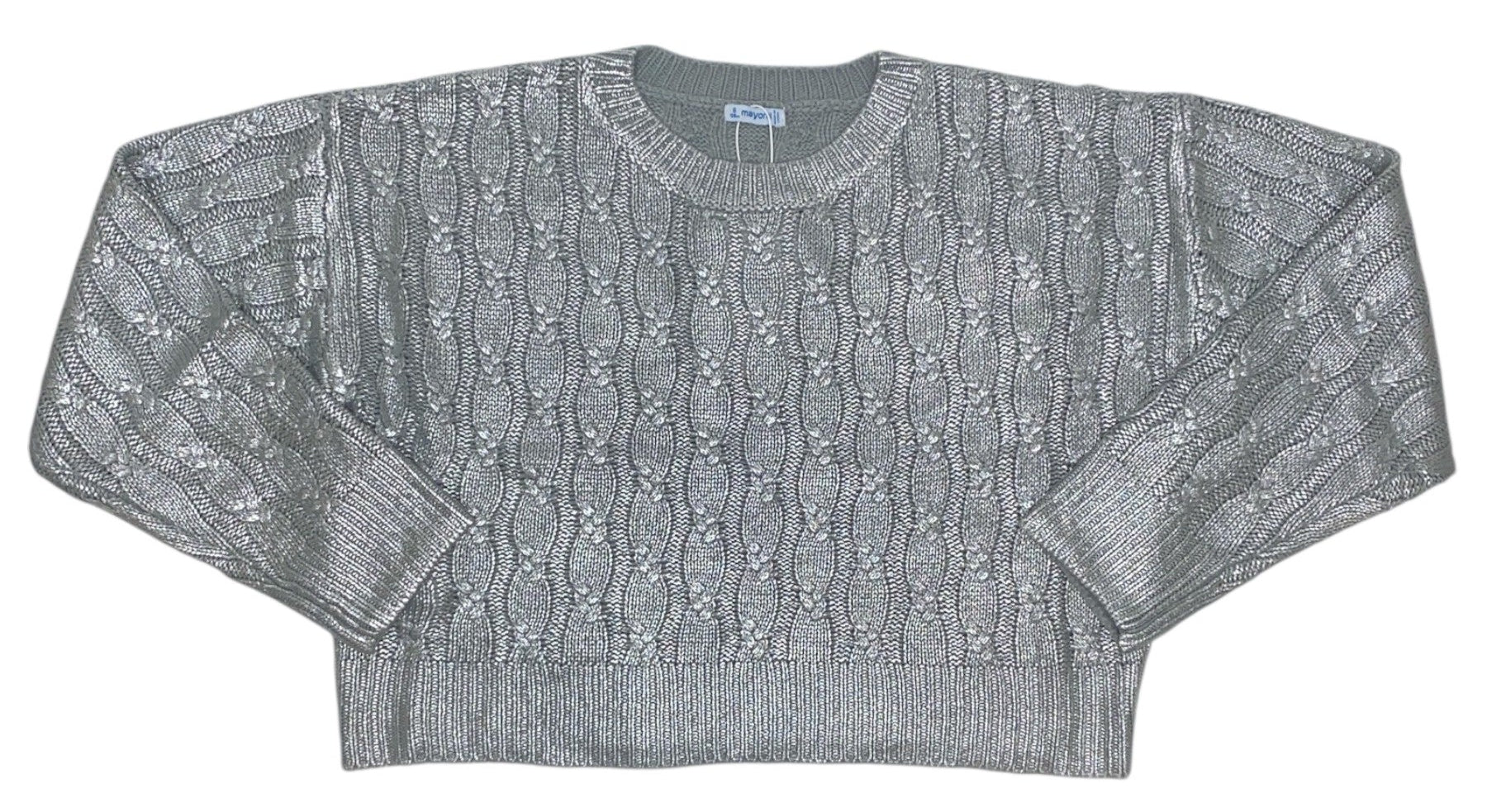 Mayoral Silver Braided Sweater 7309 5208