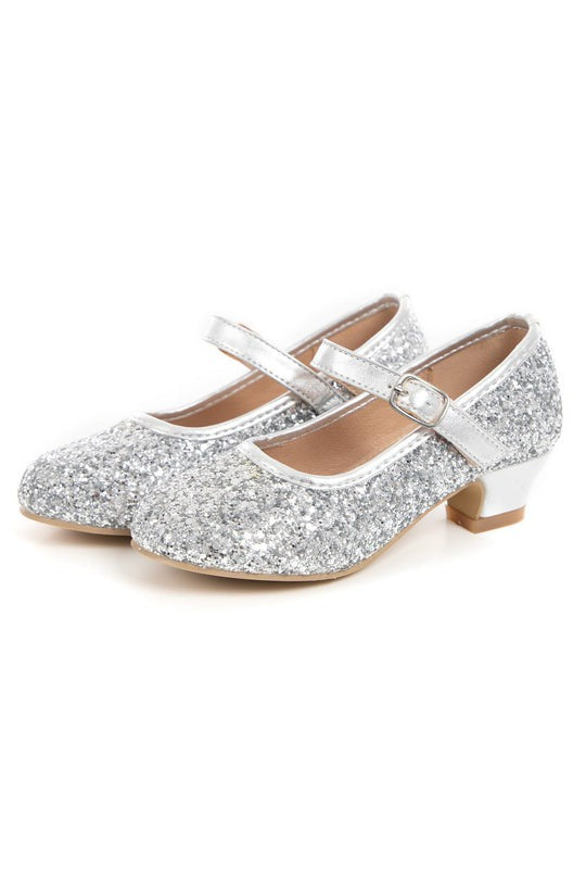 youth silver dress shoes Virmaxy Toddler Baby Girls Dress Shoes Closed Toe Bow Dress Buckle Shoes Princess Crystal High Heel Fashion Wedding Party Dance Shoes for Kids Silver-
