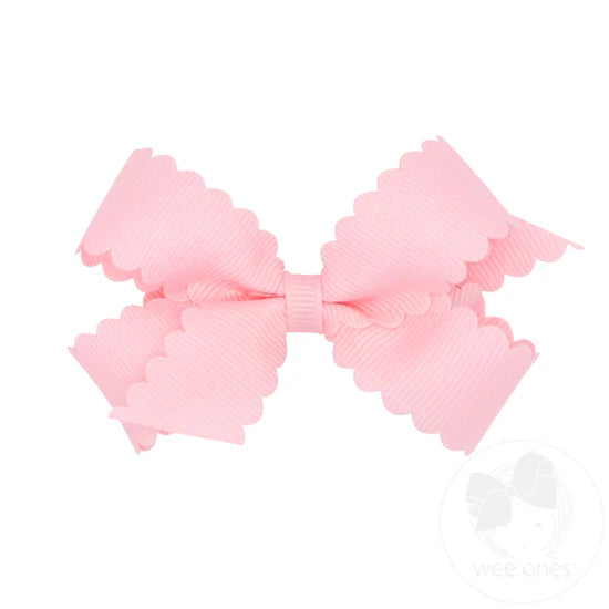 Wee Ones Mini Grosgrain Hair Bow w/ Scalloped Edge