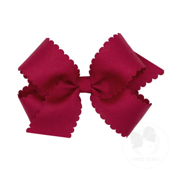 Wee Ones Medium Grosgrain Hair Bow w/ Scalloped Edge