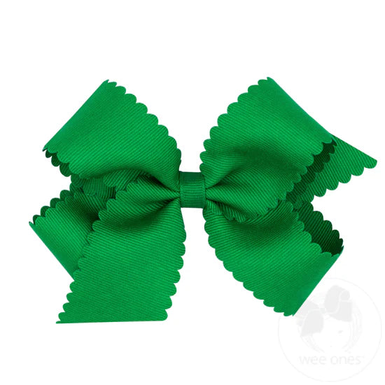 Wee Ones Medium Grosgrain Hair Bow w/ Scalloped Edge