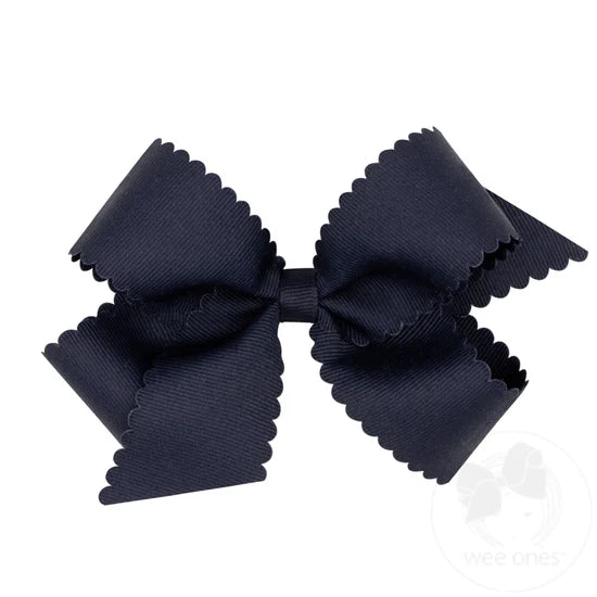 Wee Ones Medium Grosgrain Hair Bow w/ Scalloped Edge