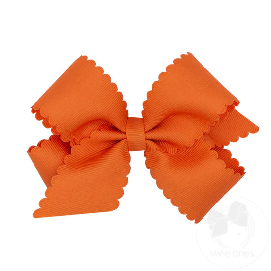 Wee Ones Medium Grosgrain Hair Bow w/ Scalloped Edge