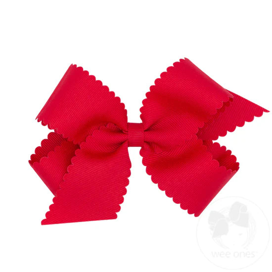 Wee Ones Medium Grosgrain Hair Bow w/ Scalloped Edge