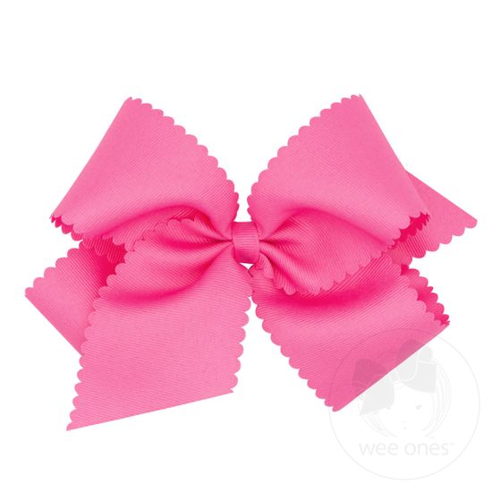 Wee Ones King Grosgrain Hair Bow w/ Scalloped Edge