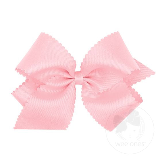 Wee Ones King Grosgrain Hair Bow w/ Scalloped Edge